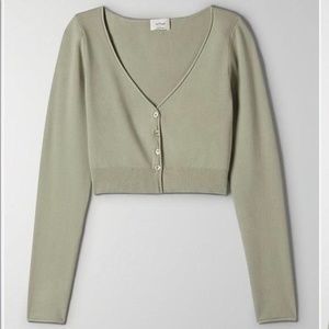 Aritzia Cashmere Santorini Cardigan, sage green, size XS, unworn.